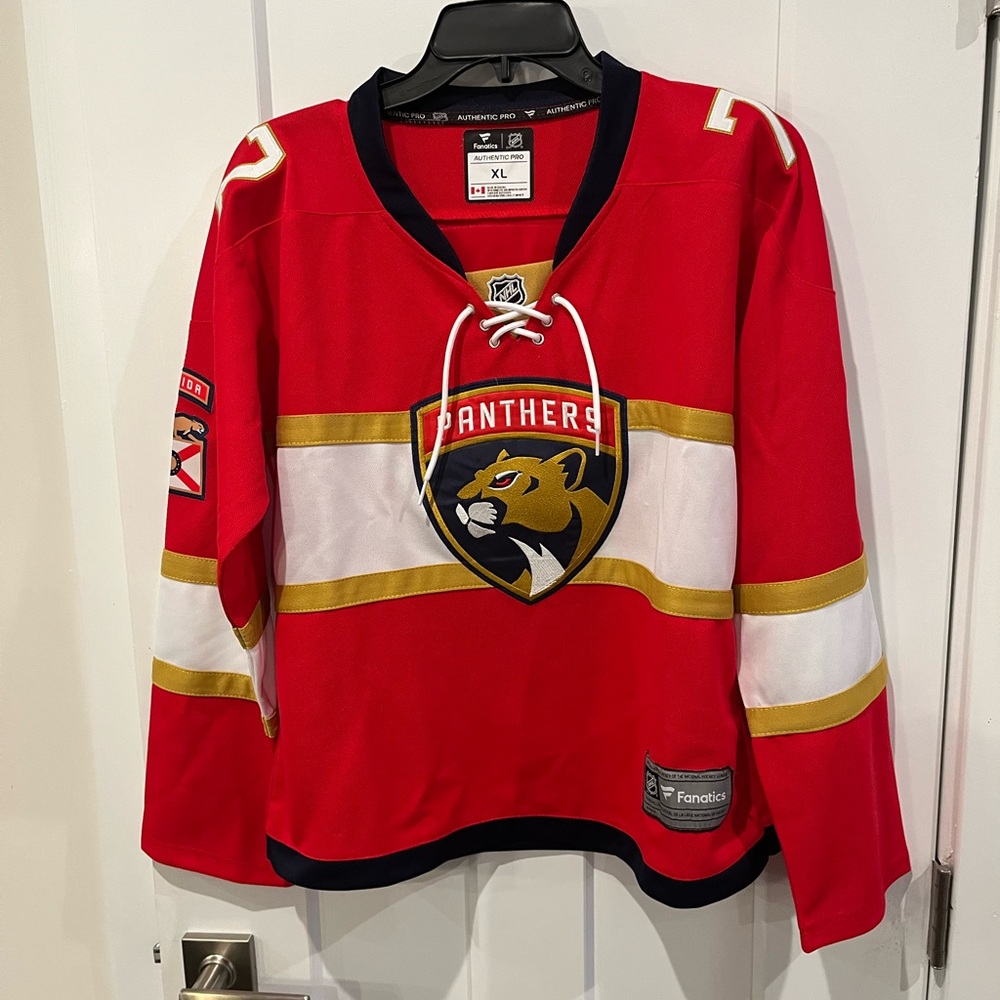 Fanatics Red and Gold Panthers Authentic Pro Jersey